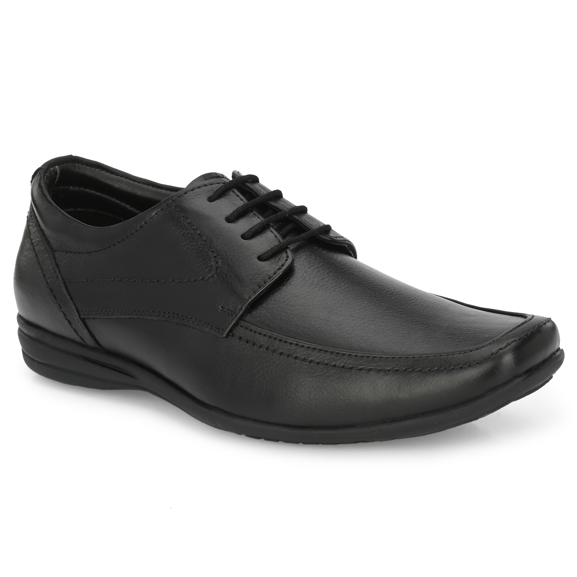 Jon Marker Leather Formal Derby Shoes - A7006 Black - Image 2