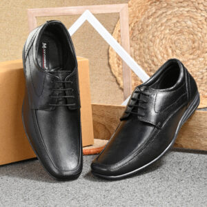 Jon Marker Leather Formal Derby Shoes - A7006 Black