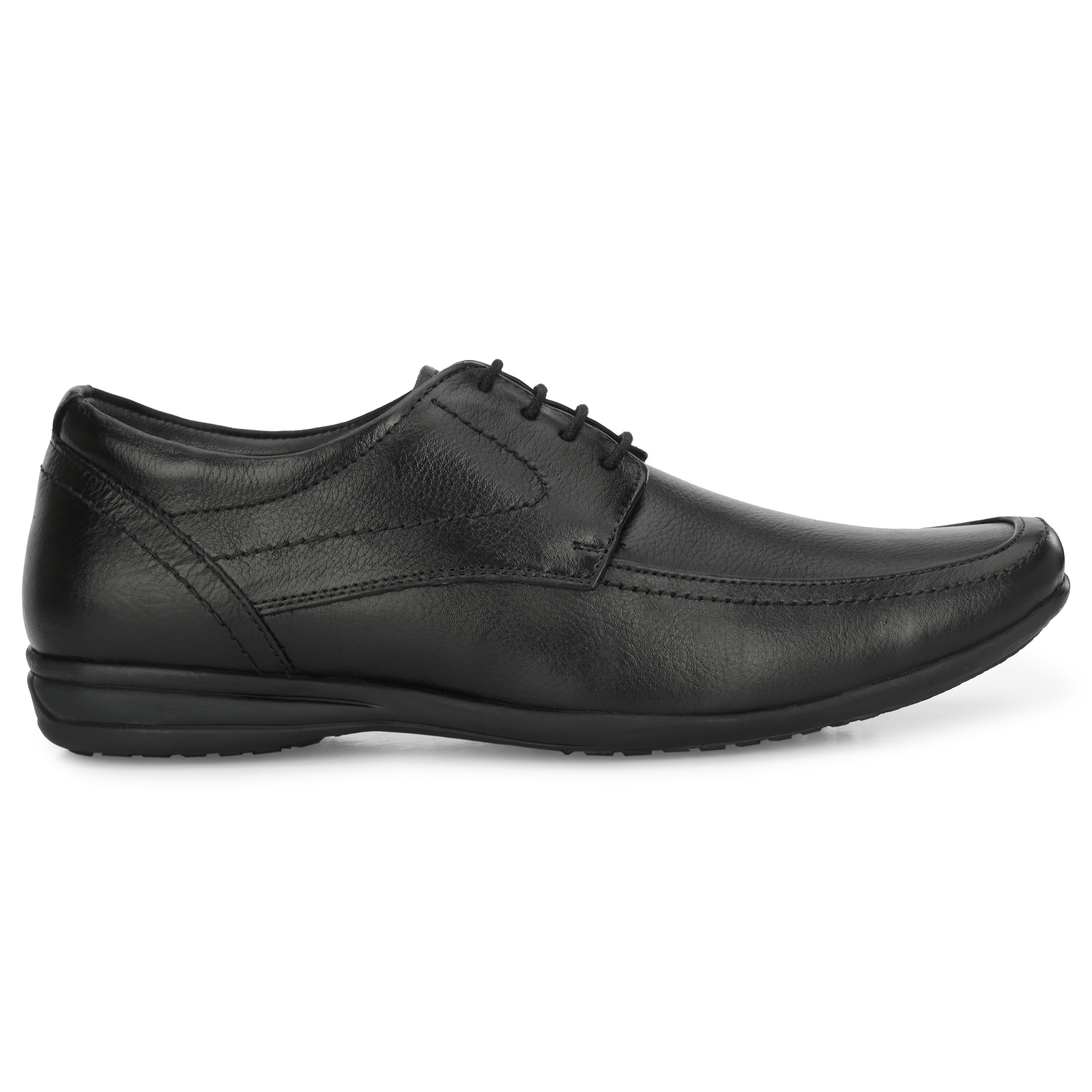 Jon Marker Leather Formal Derby Shoes - A7006 Black - Image 4