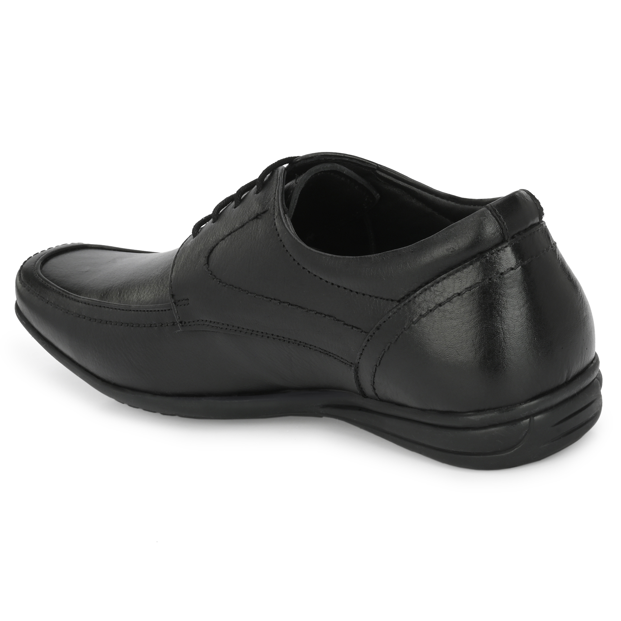 Jon Marker Leather Formal Derby Shoes - A7006 Black - Image 5