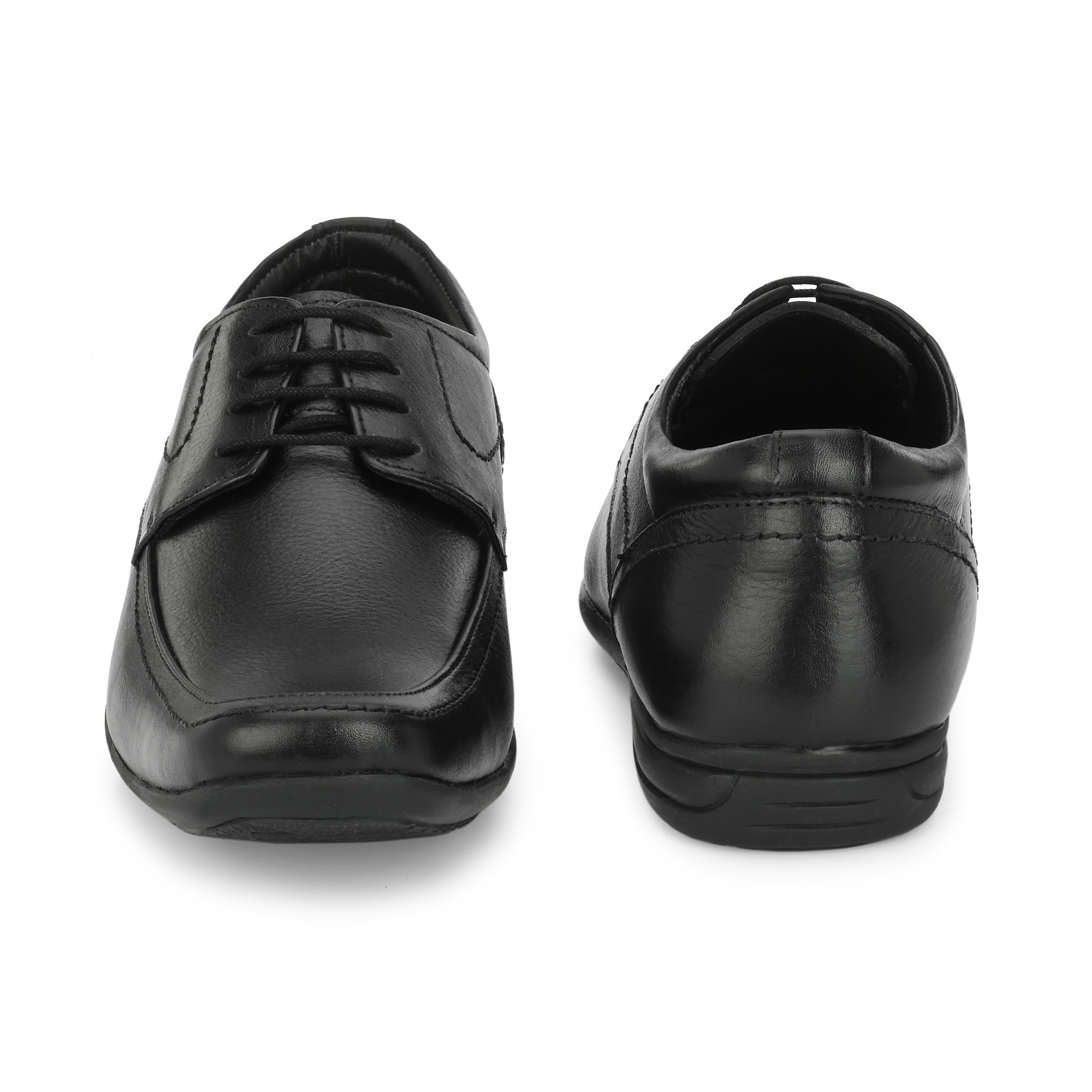 Jon Marker Leather Formal Derby Shoes - A7006 Black - Image 6