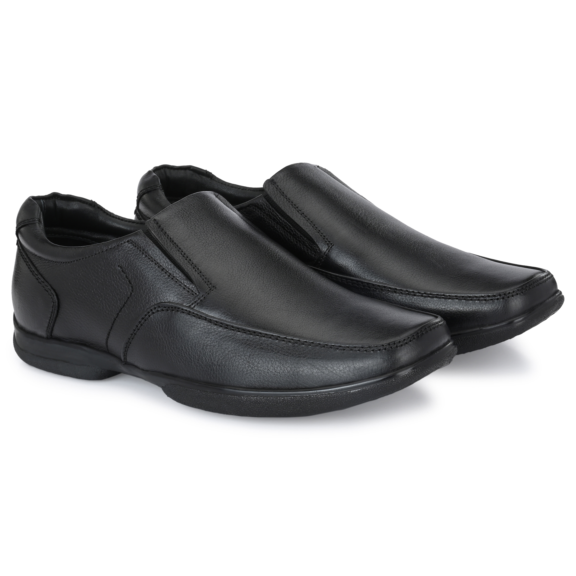 Jon Marker Leather Formal Moccasin Shoes - A9001 Black - Image 3