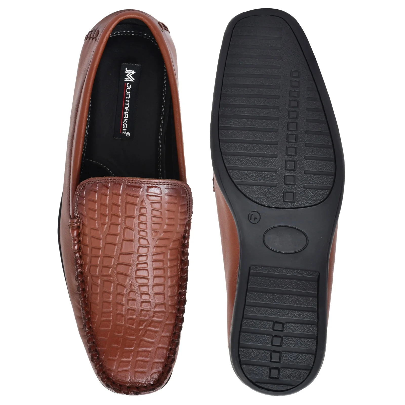 Jon Marker Leather Formal Loafer Shoes - A3005 Tan - Image 4