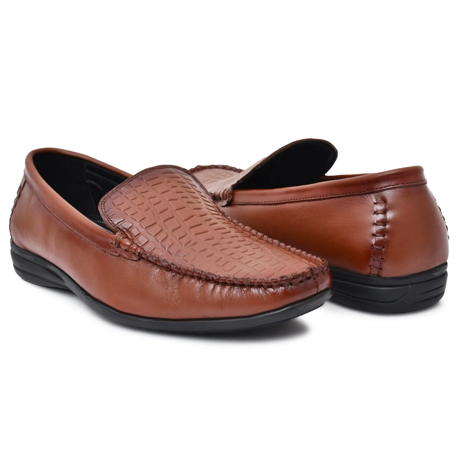 Jon Marker Leather Formal Loafer Shoes - A3005 Tan - Image 3