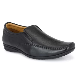Jon Marker Leather Formal Moccasin Shoes - A7003 Black