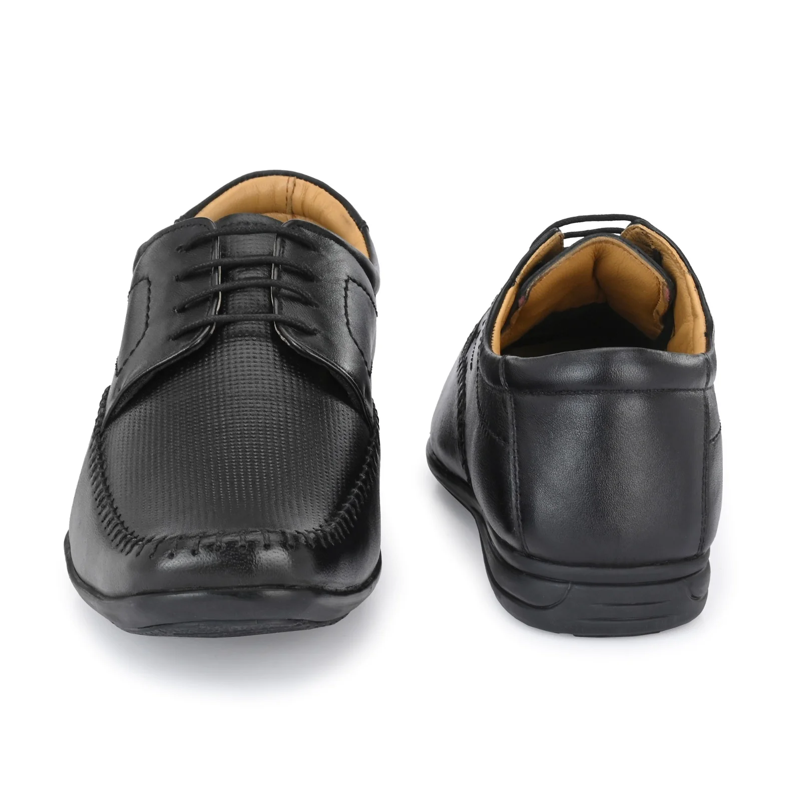 Jon Marker Leather Formal derby Shoes - A7004 Black - Image 8