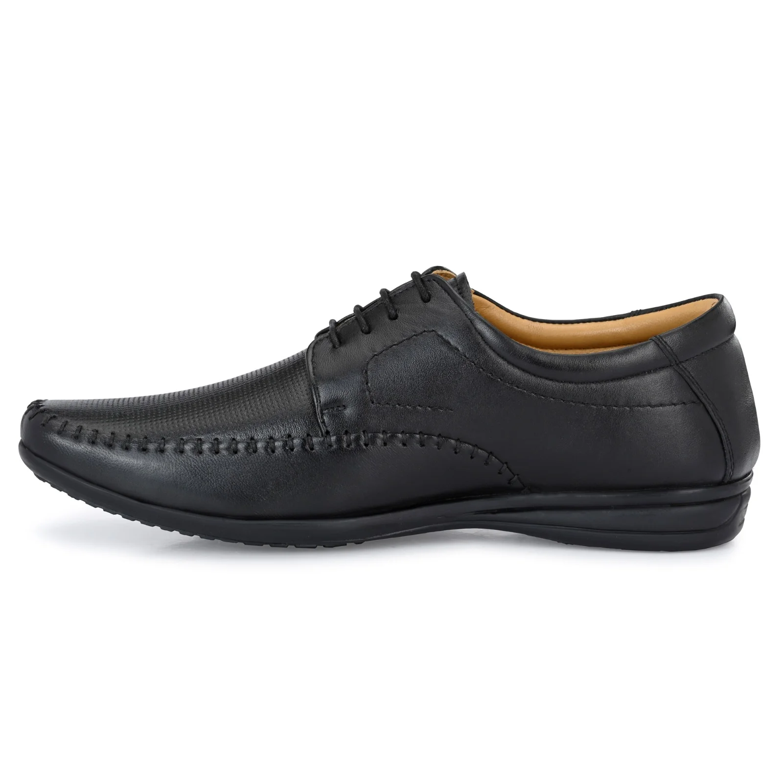 Jon Marker Leather Formal derby Shoes - A7004 Black - Image 7