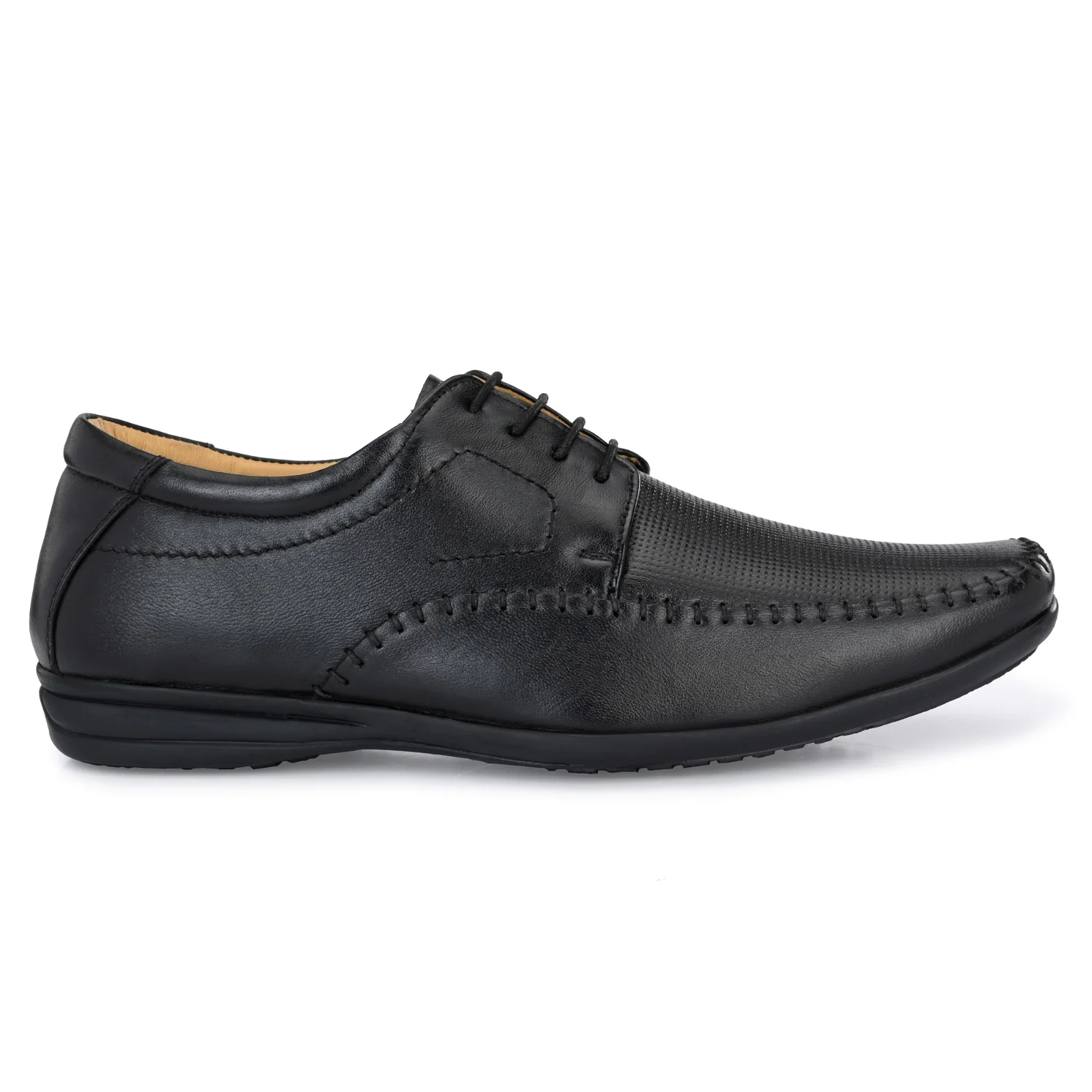 Jon Marker Leather Formal derby Shoes - A7004 Black - Image 5