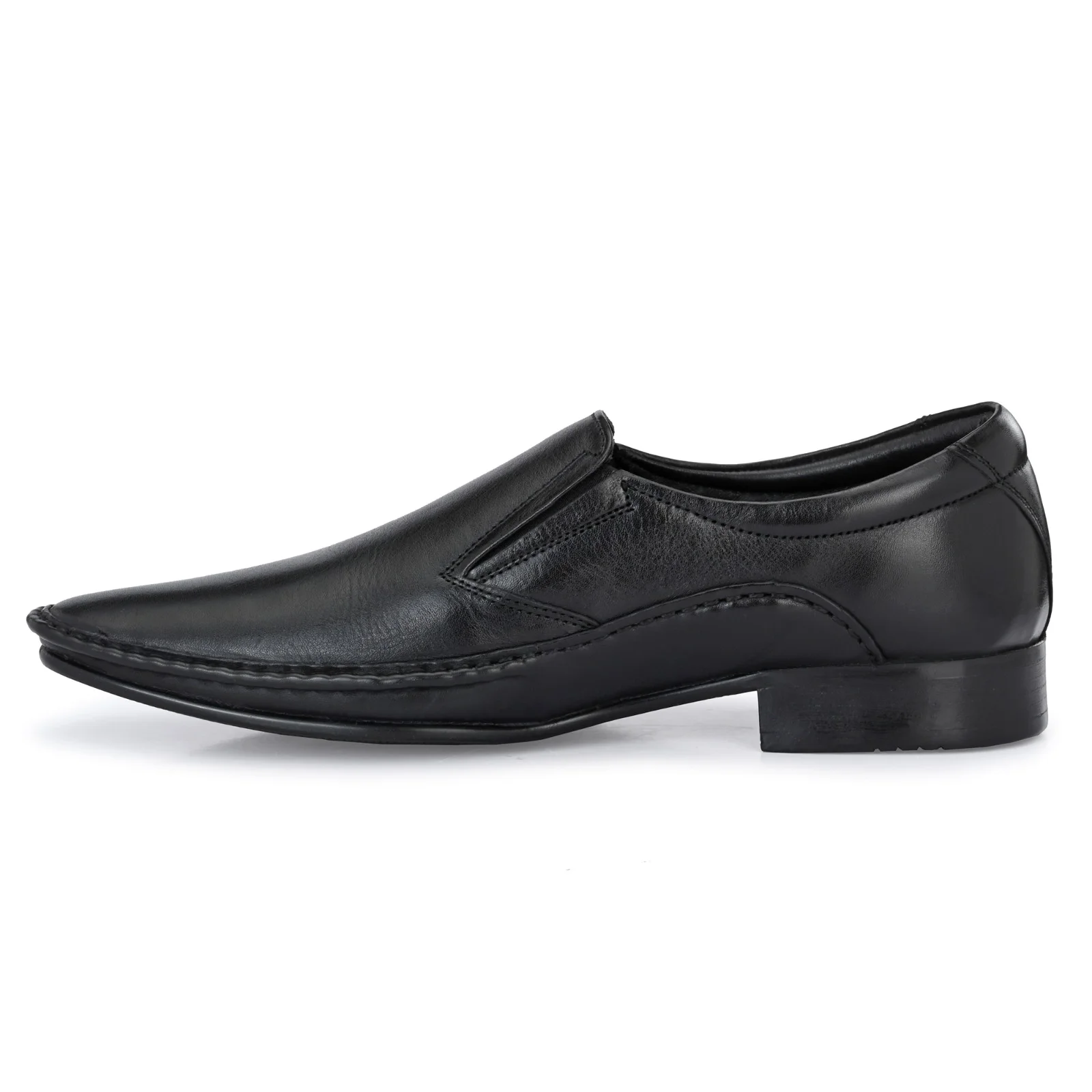 Jon Marker Leather Formal Moccasin Shoes - A7005 Black - Image 4