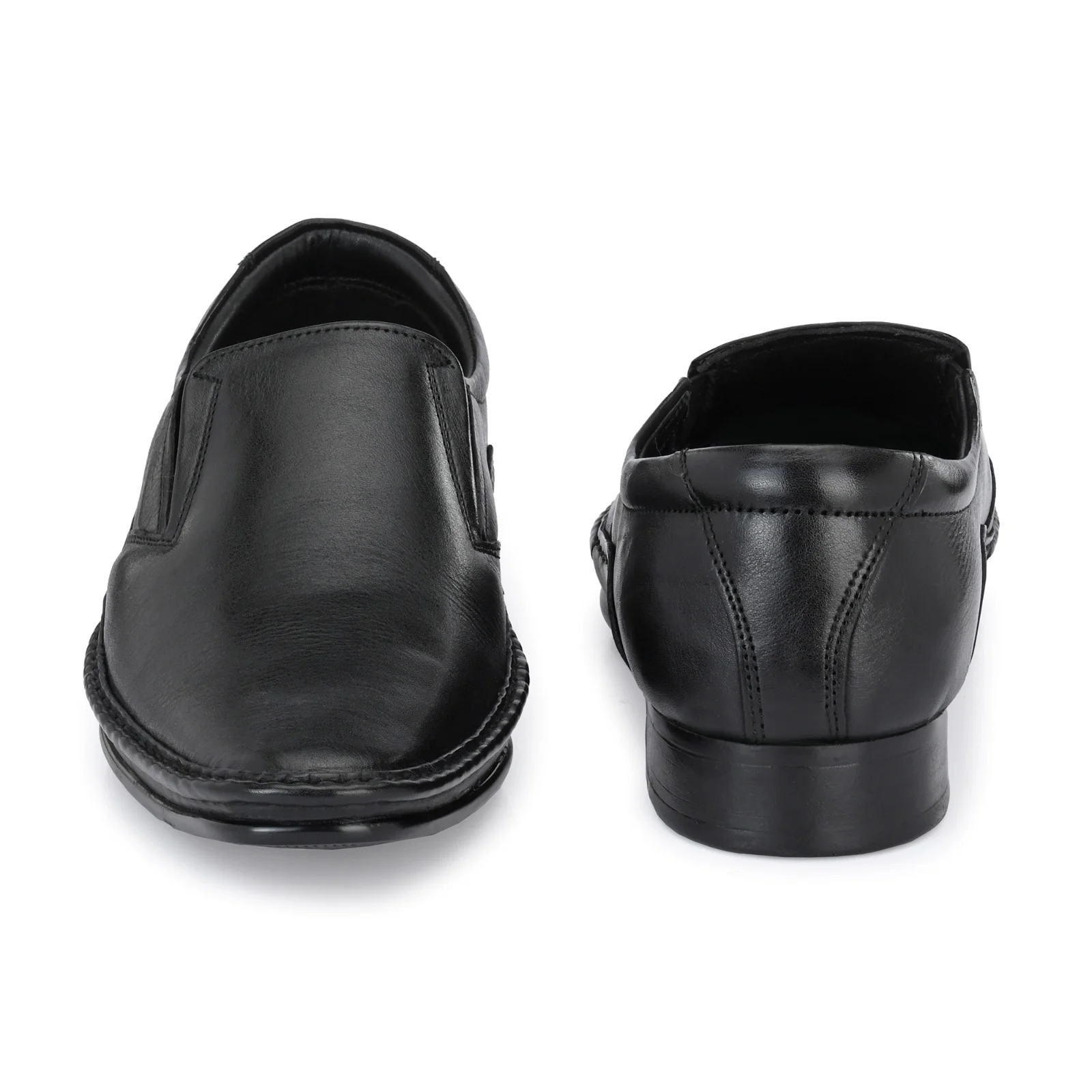 Jon Marker Leather Formal Moccasin Shoes - A7005 Black - Image 3