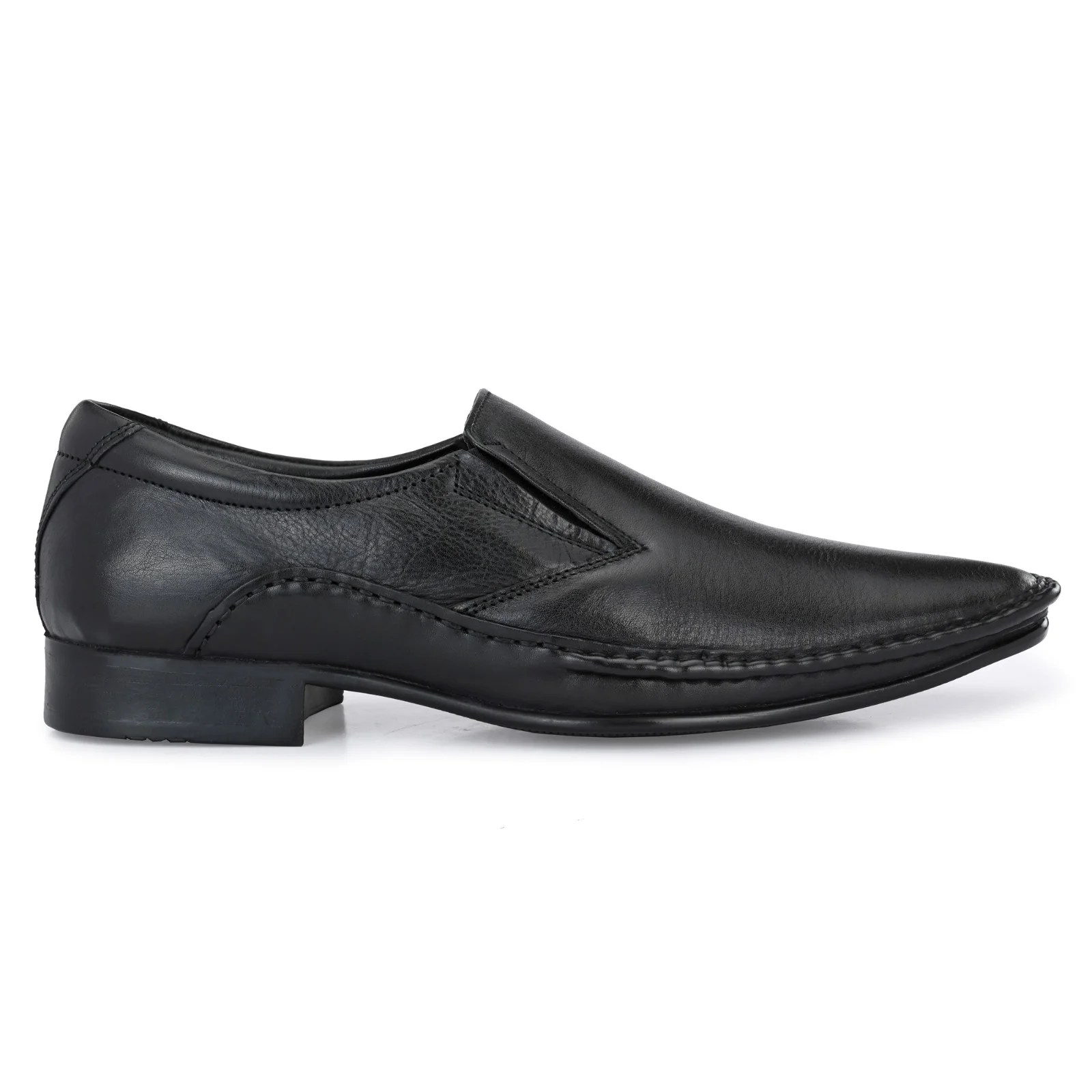 Jon Marker Leather Formal Moccasin Shoes - A7005 Black - Image 2