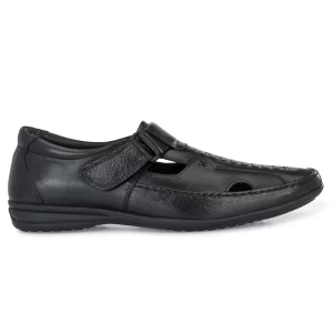 Jon Marker Leather Roman Sandal - A7001 Black