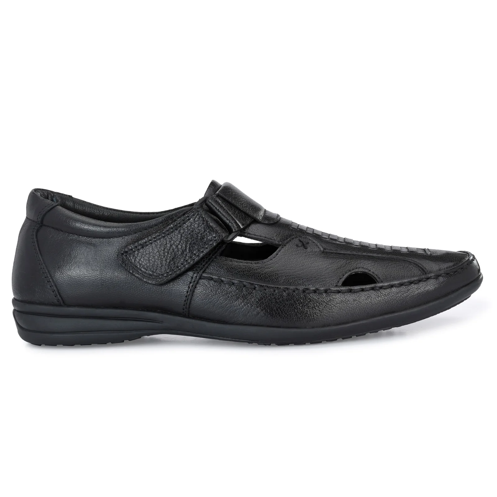Jon Marker Leather Roman Sandal - A7001 Black