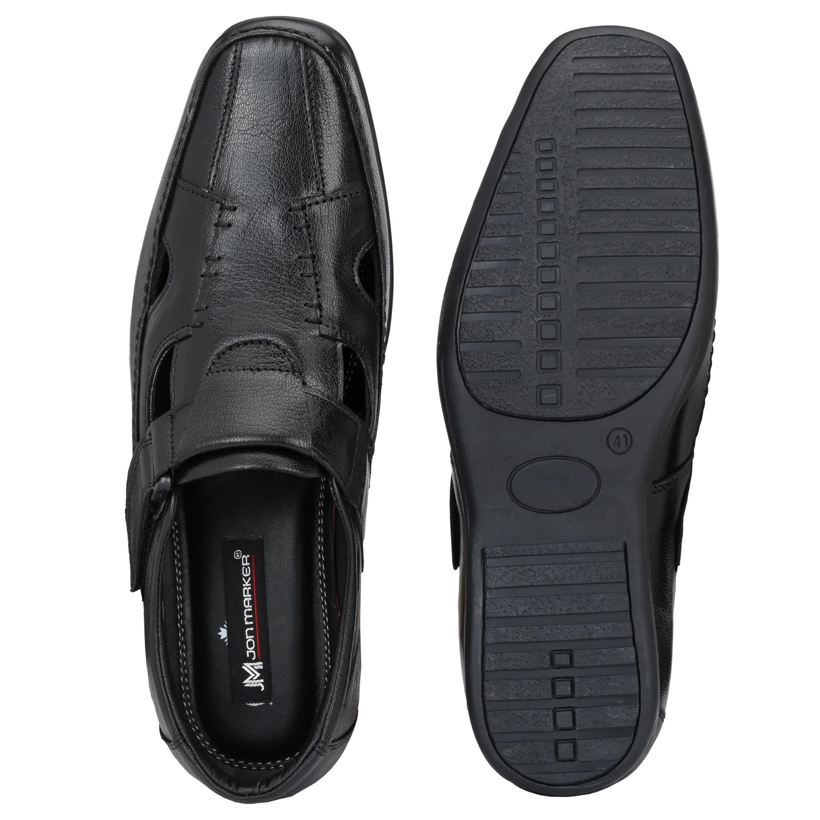 Jon Marker Leather Roman Sandal - A7002 Black - Image 5