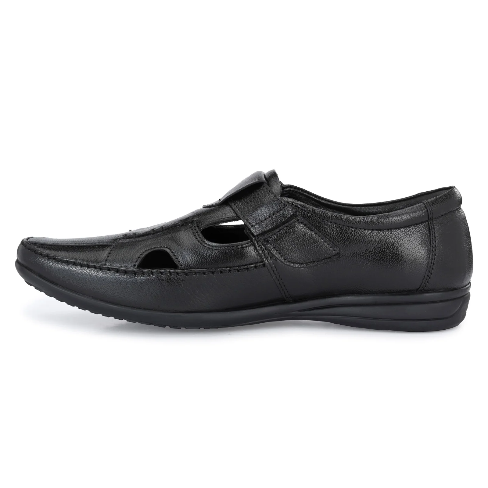 Jon Marker Leather Roman Sandal - A7002 Black - Image 3