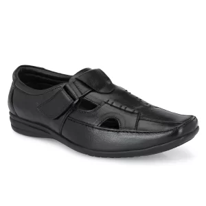 Jon Marker Leather Roman Sandal - A7002 Black