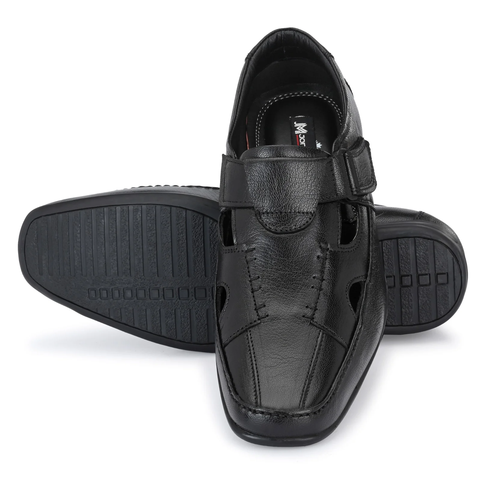 Jon Marker Leather Roman Sandal - A7002 Black - Image 2